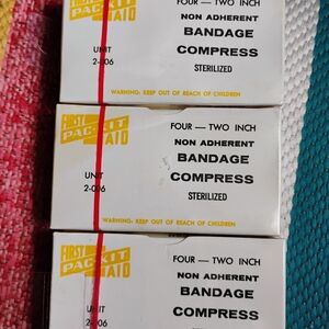 VINTAGE FIRST PAC-KIT AID Unit 2-06 Non-Adherent Bandage Boxes Lot of 3 Medical